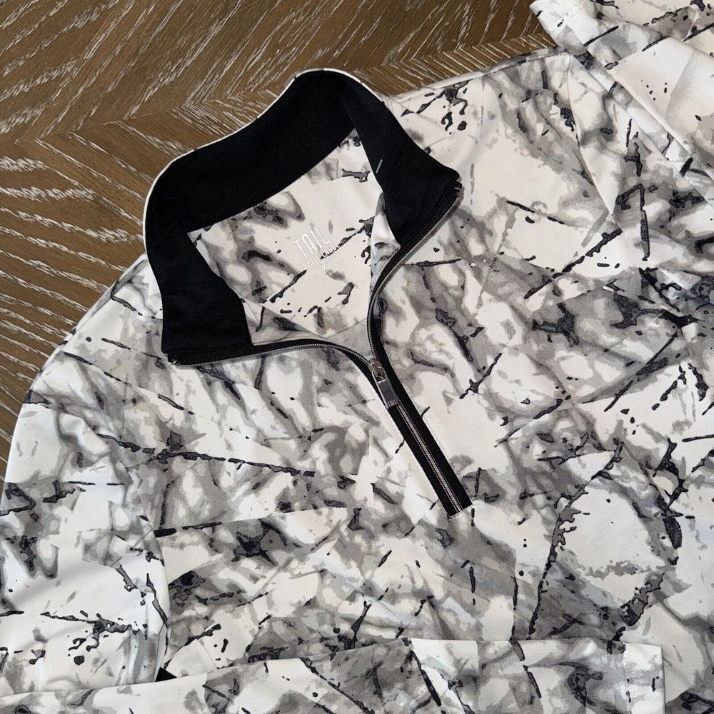 Tail X-SMALL Long Sleeve Mock Neck Full Zip Marble Jacket Women's EXCELLENT